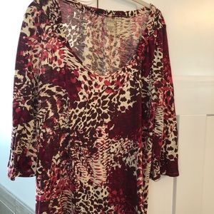 Lucky Brand floral  wine Long sleeve blouse
